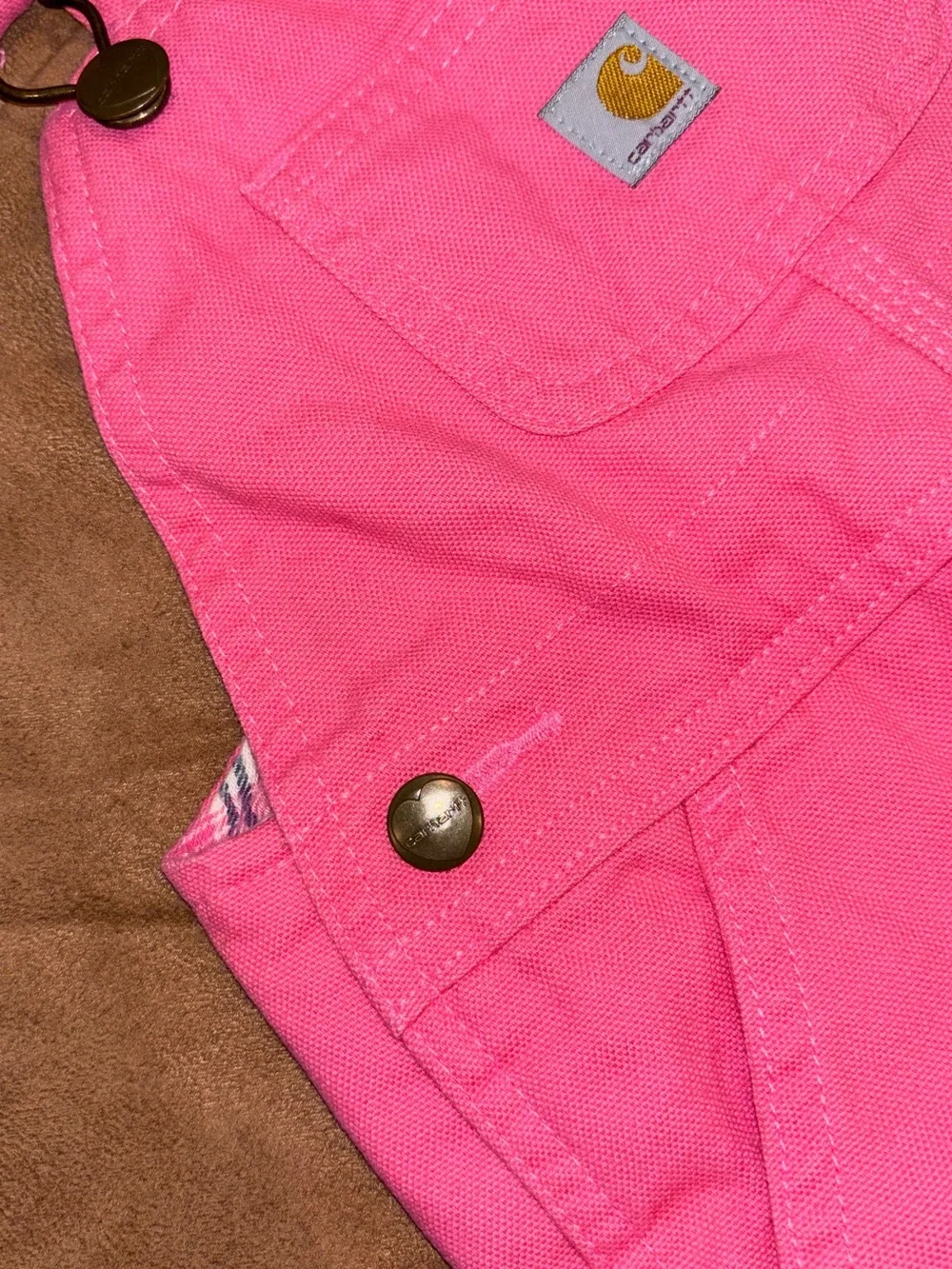 Carhartt Baby Girls Pink Jacket & Bib Overalls Set – Size 18M